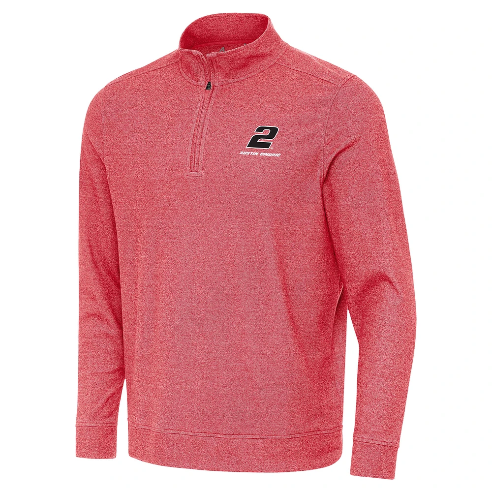 Men's Antigua Heather Austin Cindric Subtle Quarter-Zip Pullover Top