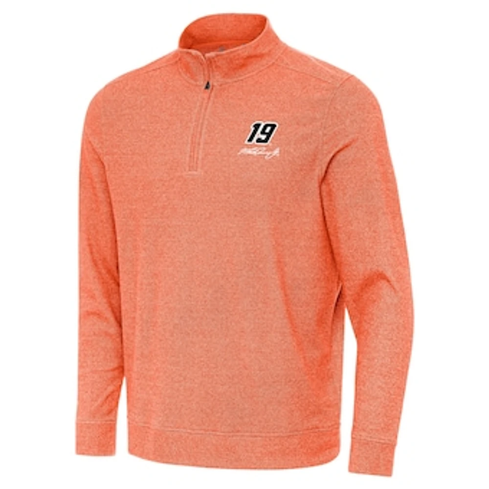 Men's Antigua Heather Martin Truex Jr Subtle Quarter-Zip Pullover Top
