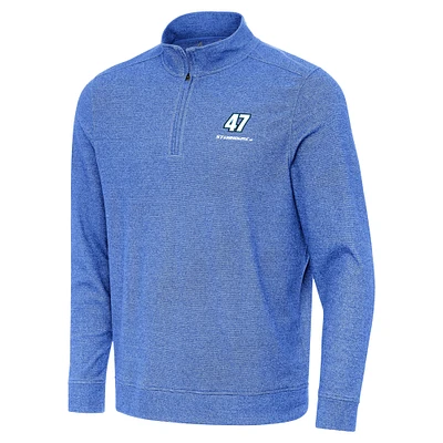 Men's Antigua Heather Royal Ricky Stenhouse Jr. Subtle Quarter-Zip Pullover Top