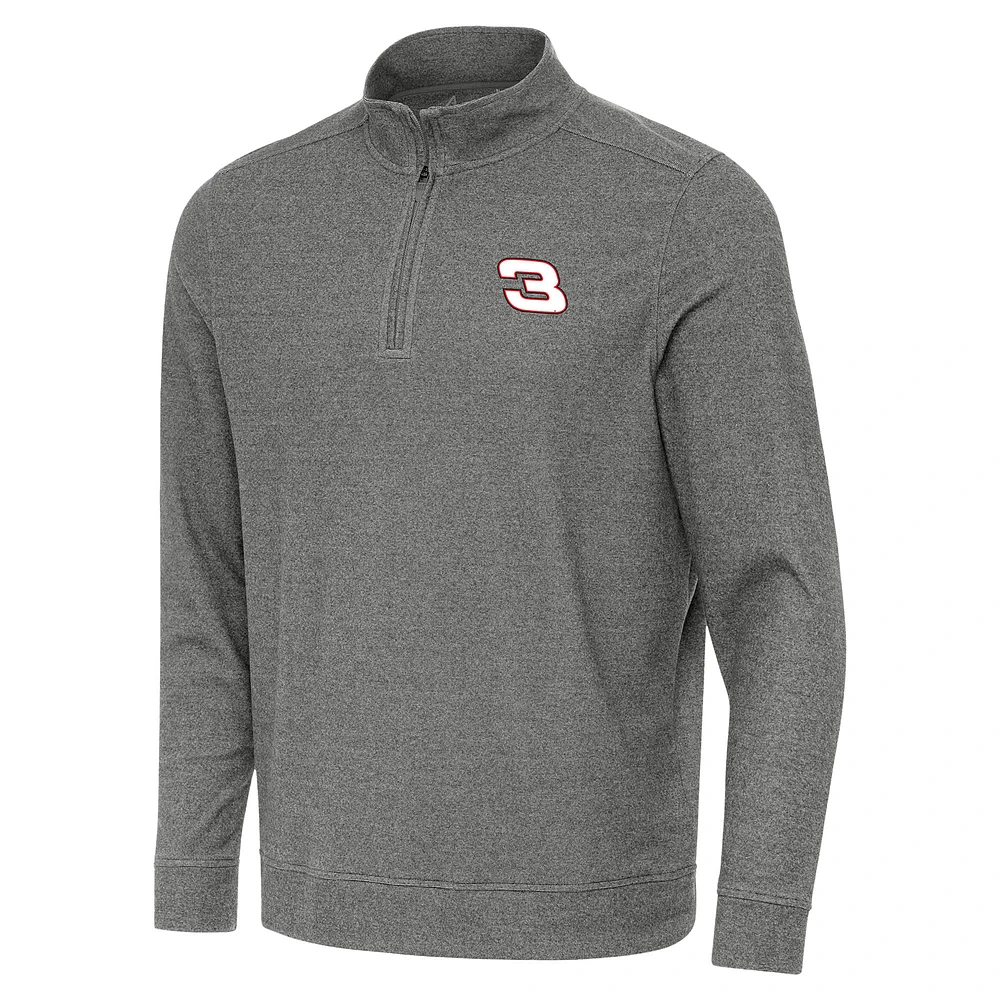 Men's Antigua Heather Richard Childress Racing Subtle Quarter-Zip Pullover Top