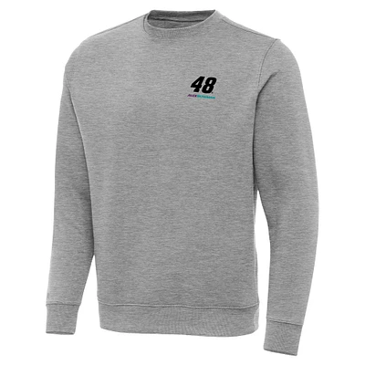 Men's Antigua Heather Gray Alex Bowman Victory Pullover Sweatshirt