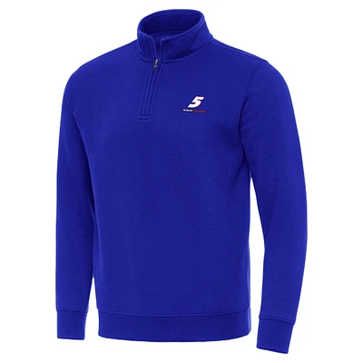 Men's Antigua Royal Kyle Larson Victory Quarter-Zip Sweatshirt