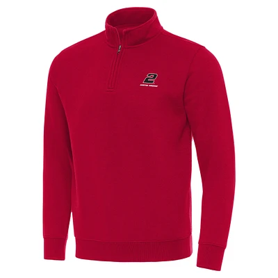 Men's Antigua Red Austin Cindric Victory Quarter-Zip Sweatshirt