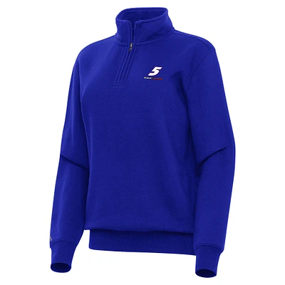 Women's Antigua Royal Kyle Larson Victory Quarter-Zip Sweatshirt