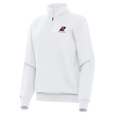 Women's Antigua White Austin Cindric Victory Quarter-Zip Sweatshirt