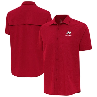 Men's Antigua Jeff Gordon Activate Woven Short Sleeve Button-Up Shirt