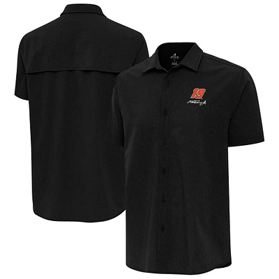 Men's Antigua Martin Truex Jr Activate Woven Short Sleeve Button-Up Shirt