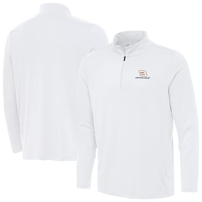 Men's Antigua White Austin Dillon Reprocess Quarter-Zip Top