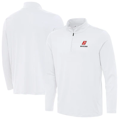 Men's Antigua White Brad Keselowski Reprocess Quarter-Zip Top