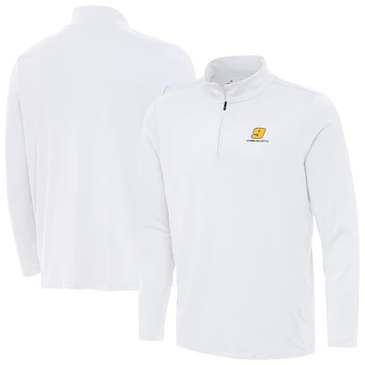 Men's Antigua White Chase Elliott Reprocess Quarter-Zip Top