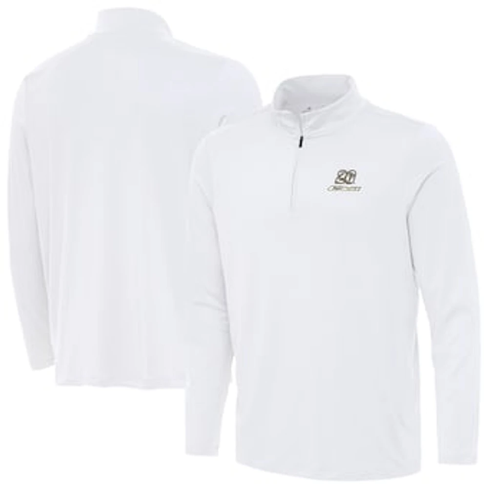 Men's Antigua White Christopher Bell Reprocess Quarter-Zip Top