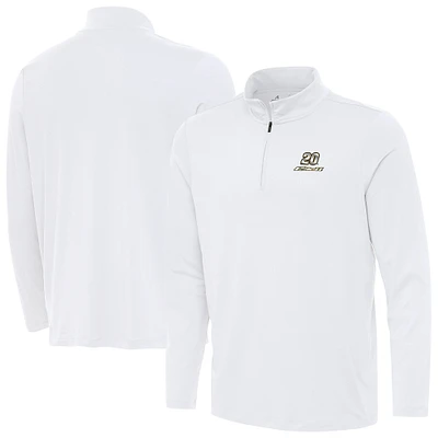 Men's Antigua White Christopher Bell Reprocess Quarter-Zip Top