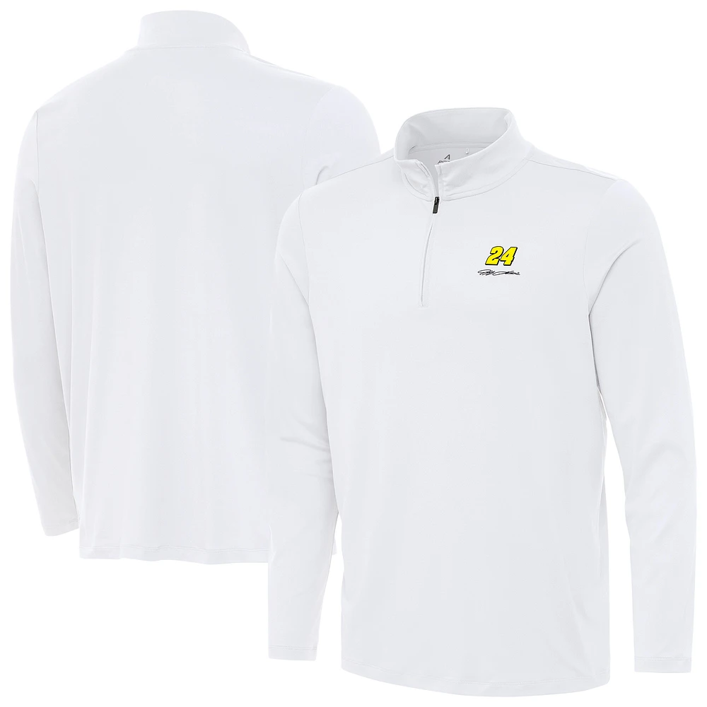 Men's Antigua White Jeff Gordon Reprocess Quarter-Zip Top