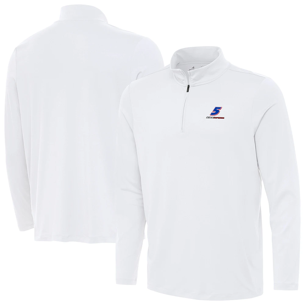 Men's Antigua White Kyle Larson Reprocess Quarter-Zip Top