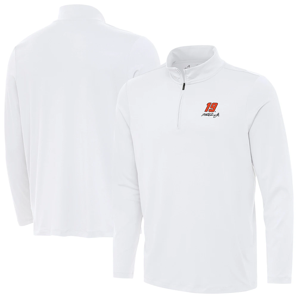 Men's Antigua White Martin Truex Jr Reprocess Quarter-Zip Top