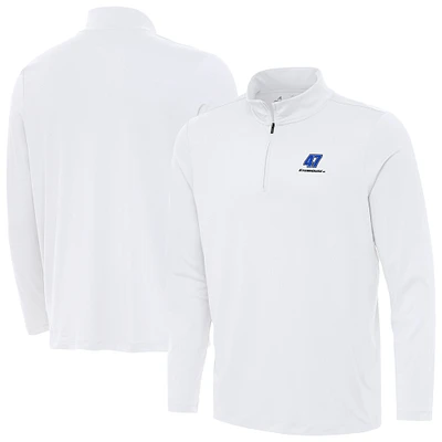 Men's Antigua White Ricky Stenhouse Jr. Reprocess Quarter-Zip Top