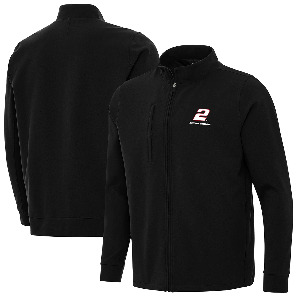 Men's Antigua Black Austin Cindric Regard Full-Zip Jacket