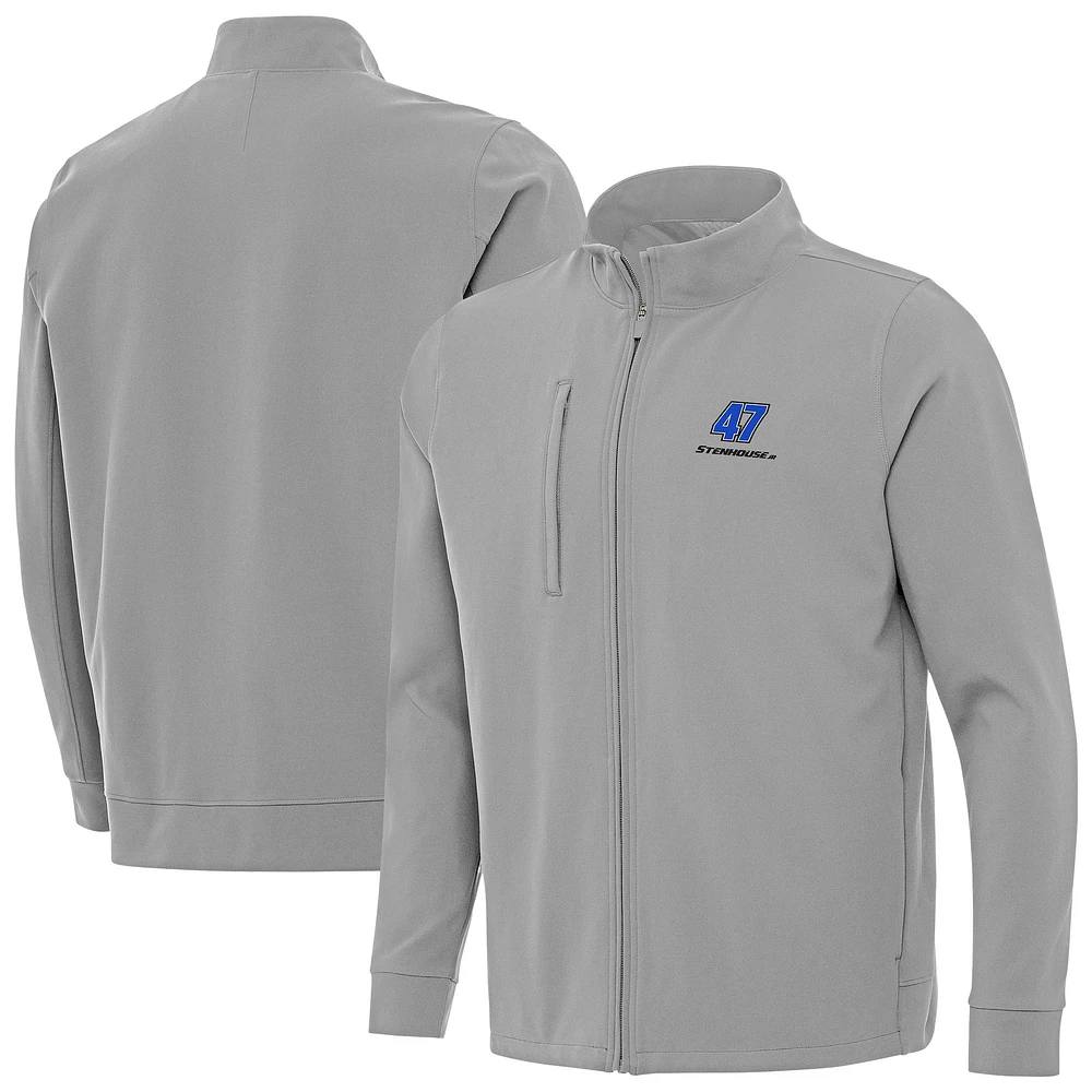 Men's Antigua Gray Ricky Stenhouse Jr. Regard Full-Zip Jacket