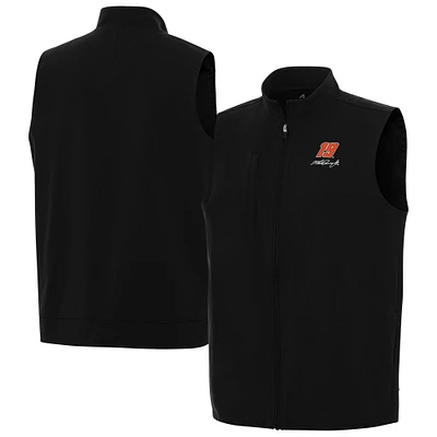 Men's Antigua Black Martin Truex Jr Regard Full-Zip Vest