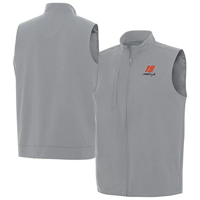 Men's Antigua Gray Martin Truex Jr Regard Full-Zip Vest