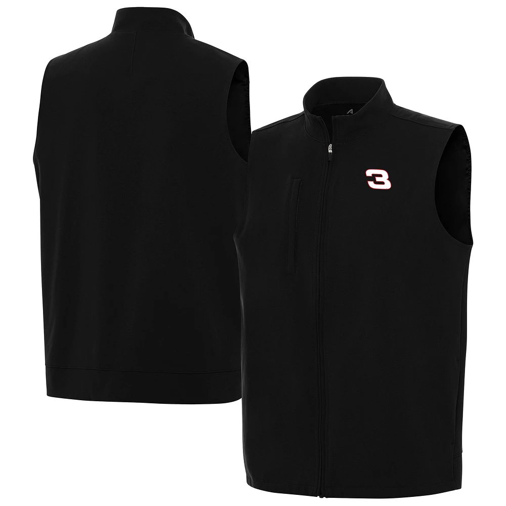 Men's Antigua Black NASCAR Regard Full-Zip Vest