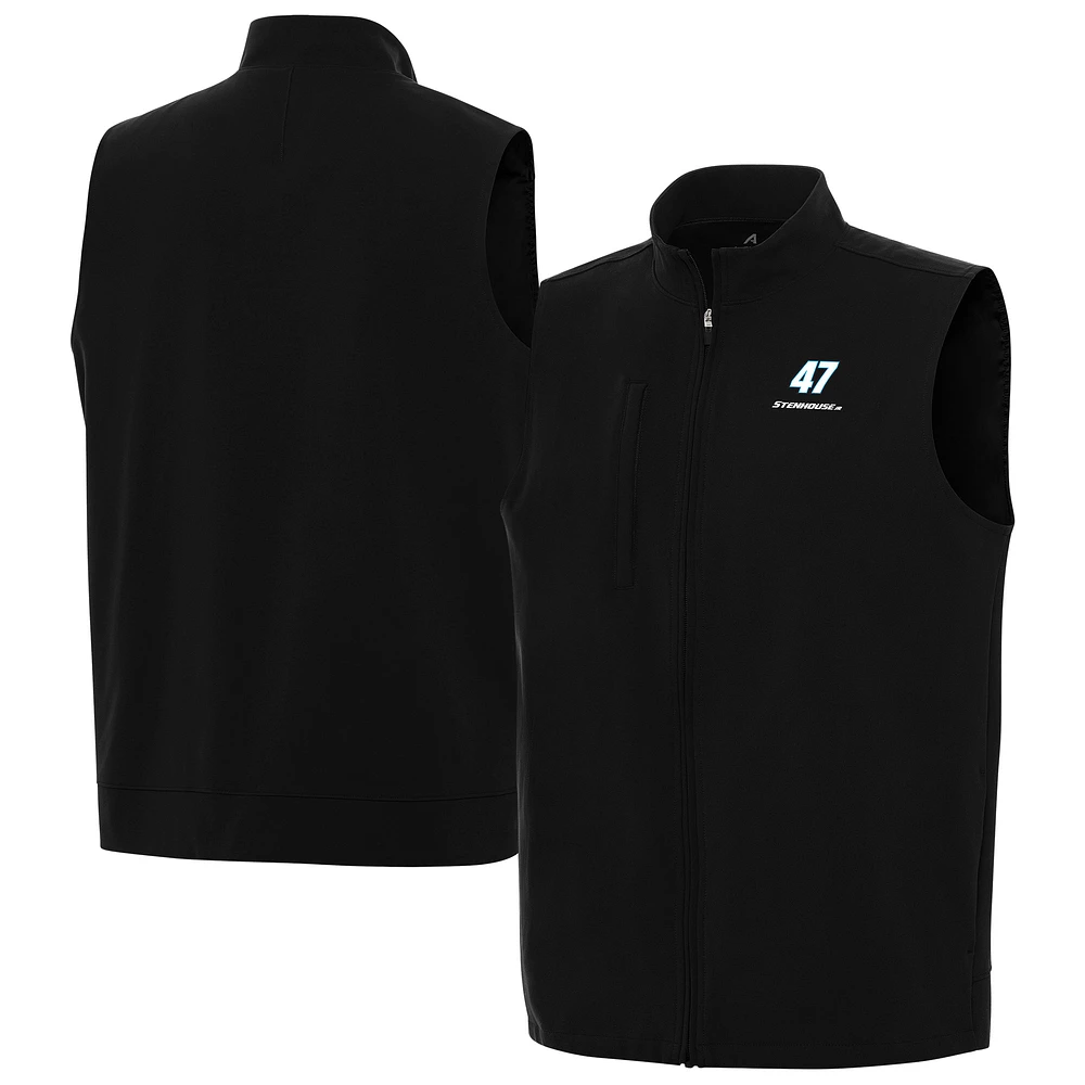 Men's Antigua Black Ricky Stenhouse Jr. Regard Full-Zip Vest
