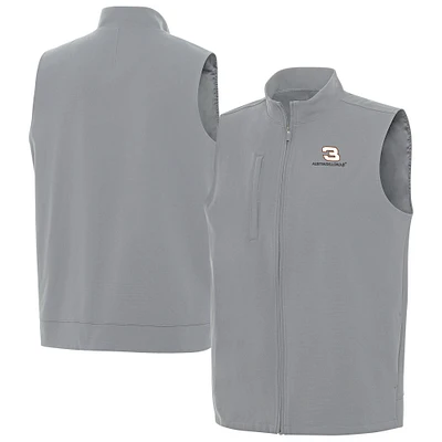 Men's Antigua Gray Austin Dillon Regard Full-Zip Vest