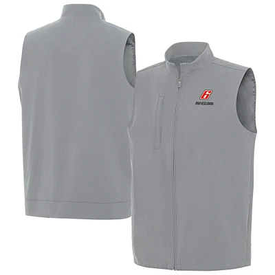 Men's Antigua Gray Brad Keselowski Regard Full-Zip Vest