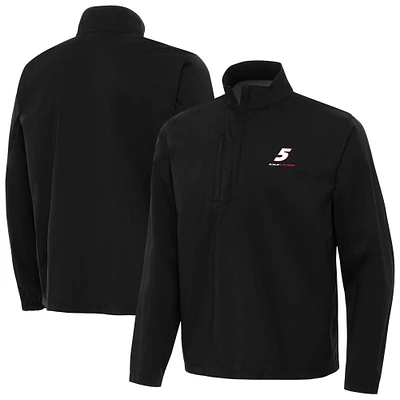 Men's Antigua Black Kyle Larson Brisk Quarter-Zip Pullover Jacket
