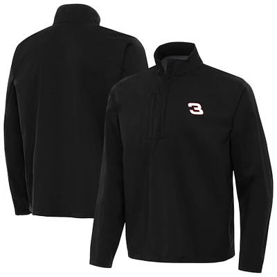 Men's Antigua Black NASCAR Brisk Quarter-Zip Pullover Jacket