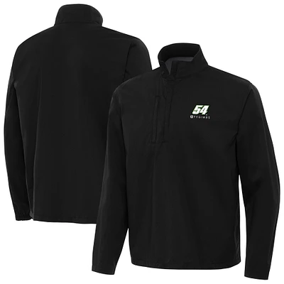 Men's Antigua Black Ty Gibbs Brisk Quarter-Zip Pullover Jacket
