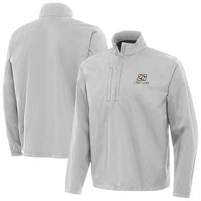 Men's Antigua Heather Gray Christopher Bell Brisk Quarter-Zip Pullover Jacket
