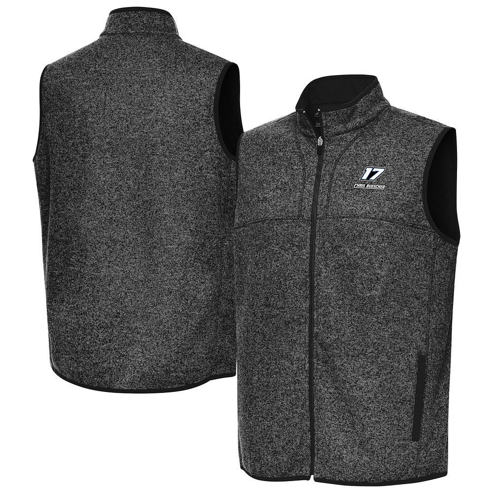 Men's Antigua Heather Chris Buescher Fortune Full-Zip Vest