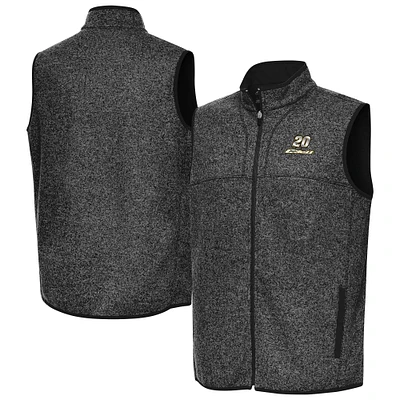 Men's Antigua Heather Black Christopher Bell Fortune Full-Zip Vest