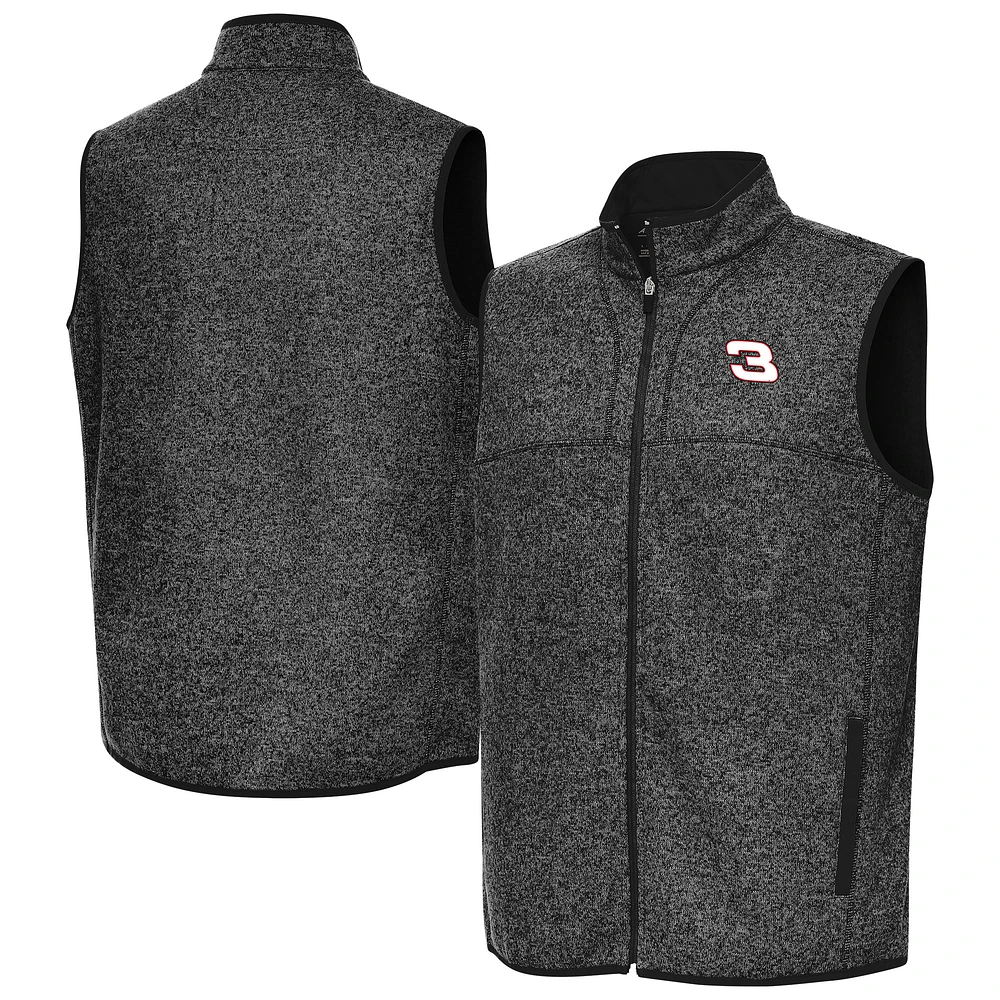 Men's Antigua Heather NASCAR Fortune Full-Zip Vest