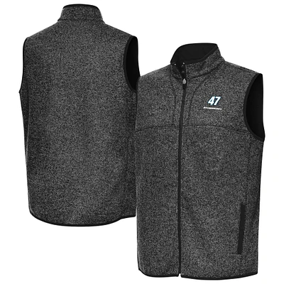 Men's Antigua Heather Black Ricky Stenhouse Jr. Fortune Full-Zip Vest