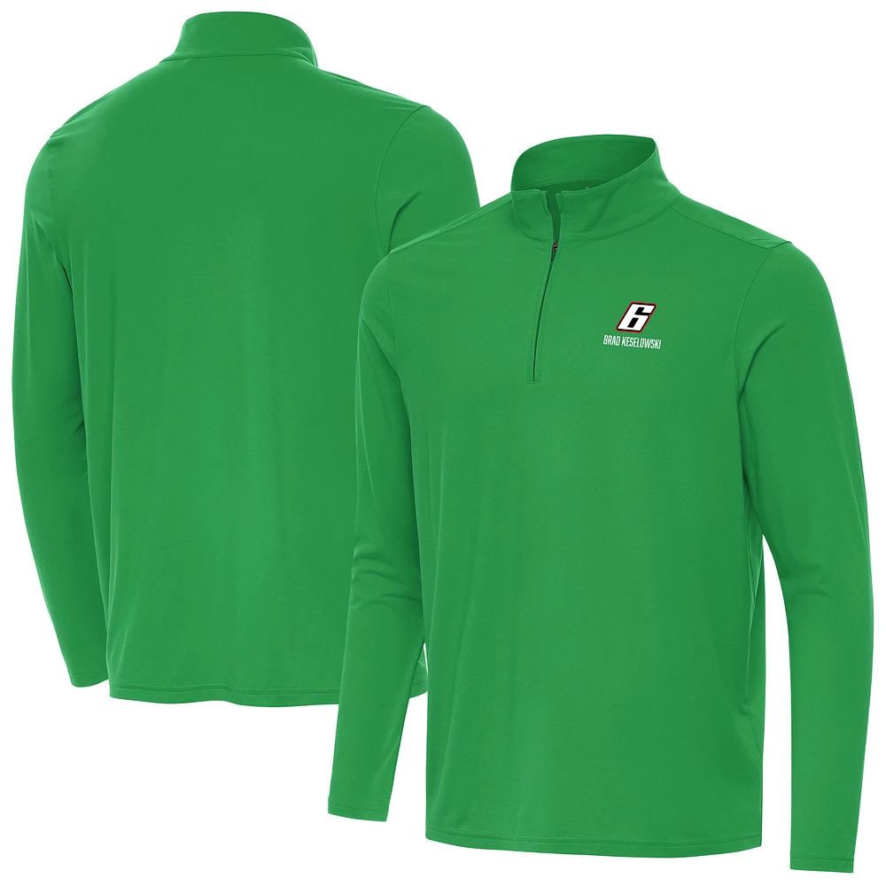 Men's Antigua Kelly Green Brad Keselowski Intent Quarter-Zip Top