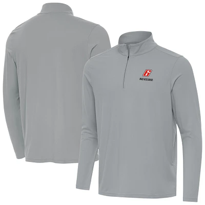 Men's Antigua Gray Brad Keselowski Intent Quarter-Zip Top