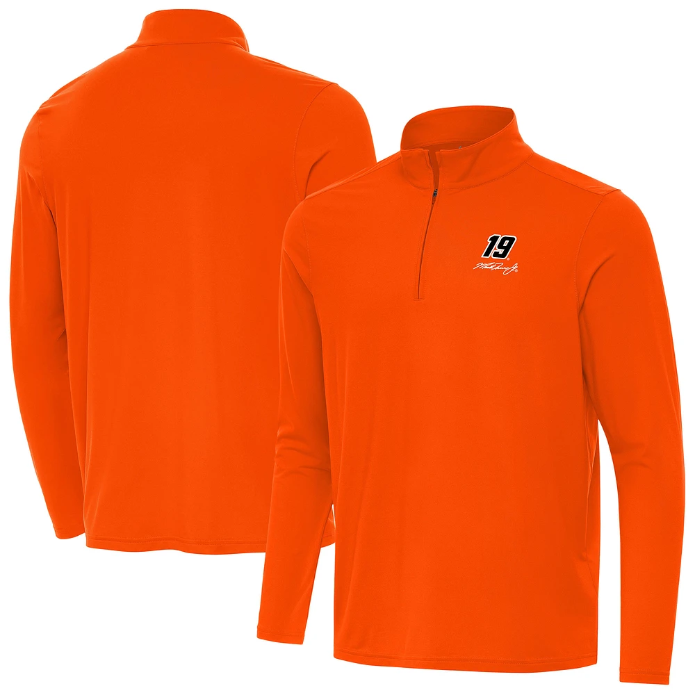 Men's Antigua Orange Martin Truex Jr Intent Quarter-Zip Top