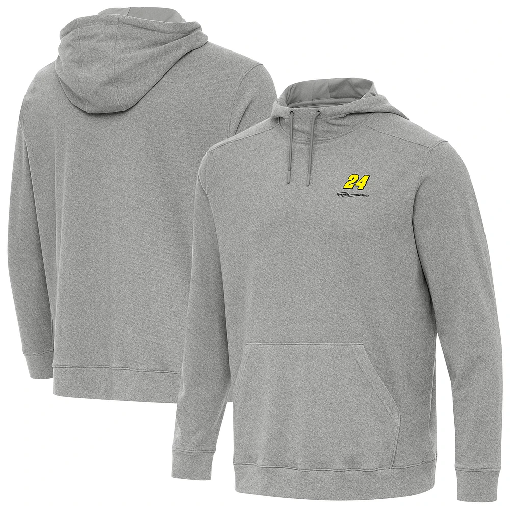 Men's Antigua Heather Gray Jeff Gordon Cloud Pullover Hoodie