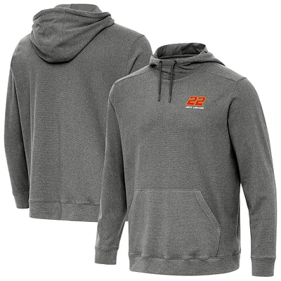 Men's Antigua Heather Joey Logano Cloud Pullover Hoodie