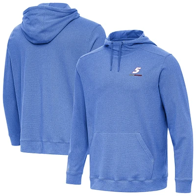 Men's Antigua  Heather Royal Kyle Larson Cloud Pullover Hoodie