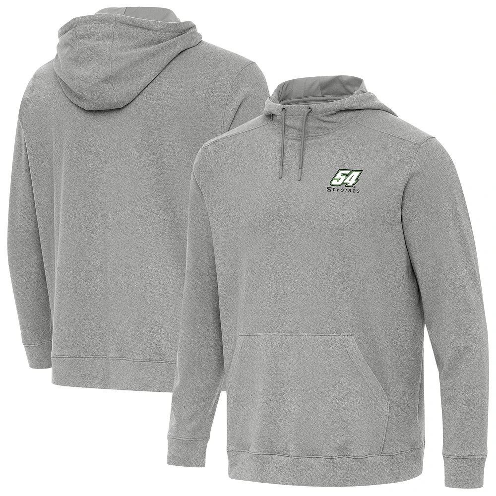 Men's Antigua Heather Gray Ty Gibbs Cloud Pullover Hoodie