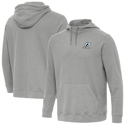 Men's Antigua Heather Gray Chris Buescher Cloud Pullover Hoodie