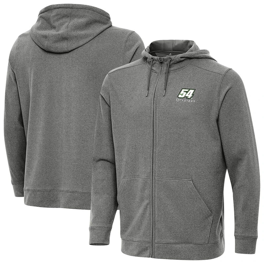 Men's Antigua Heather Ty Gibbs Effortless Full-Zip Hoodie