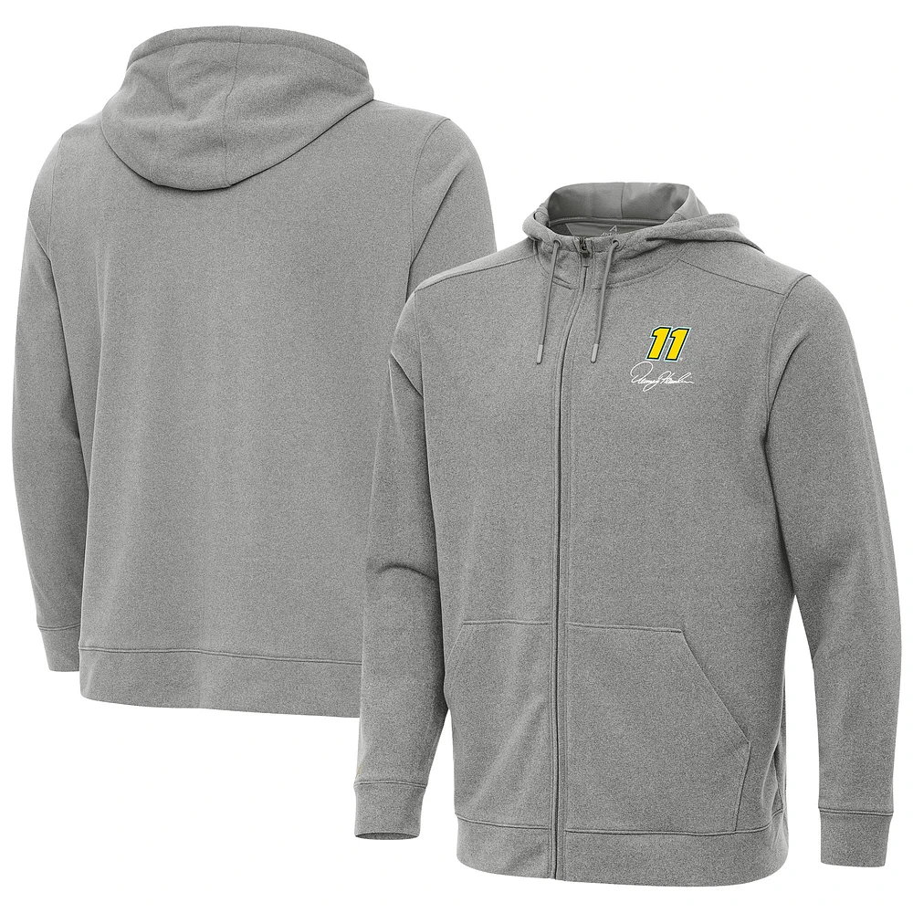 Men's Antigua Heather Denny Hamlin Effortless Full-Zip Hoodie
