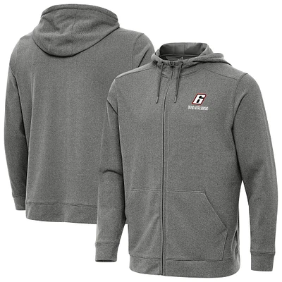 Men's Antigua Heather Black Brad Keselowski Effortless Full-Zip Hoodie