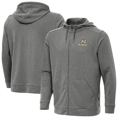 Men's Antigua Heather Christopher Bell Effortless Full-Zip Hoodie