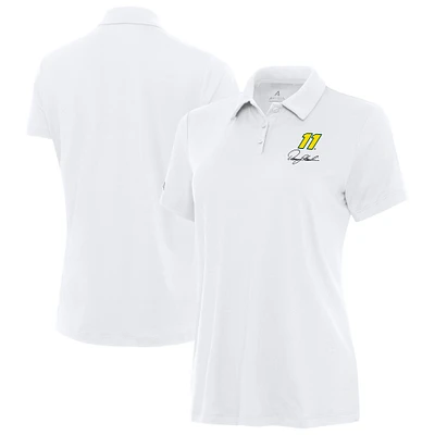 Women's Antigua White Denny Hamlin Reprocess Polo