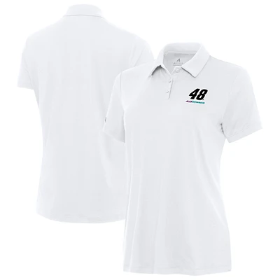Women's Antigua White Alex Bowman Reprocess Polo